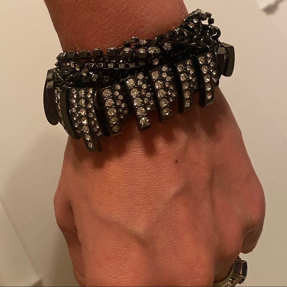 Erickson Beamon bracelet - gunmetal & clear